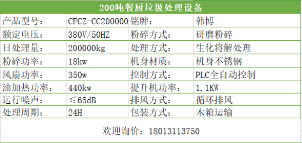 200噸餐廚垃圾處理設(shè)備